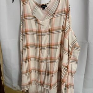 Torrid Plaid Tank Top - Cream and Pink